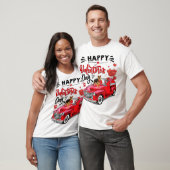 Duitse herder rode vrachtwagen Happy Valentijnsdag T-shirt (Unisex)
