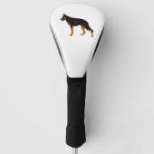 Duitse herder rode zwarte deken golfheadcover (Voorkant)