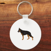 Duitse herder rode zwarte deken sleutelhanger (Voorkant)