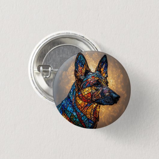 Duitse Herder Ronde Button 3,2 Cm (Voorkant /achterkant)