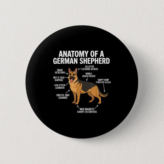 Duitse Herder Ronde Button 5,7 Cm (Voorkant)