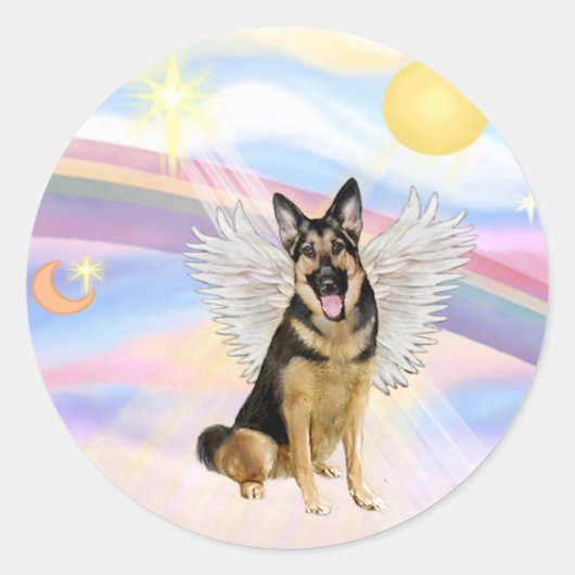 Duitse Herder Ronde Sticker (Voorkant)