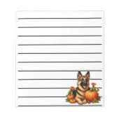 Duitse herder rust met pompoenen en bloemen notitieblok (Voorkant)