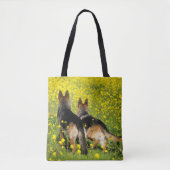 Duitse herder(s) in het veld gele bloemen tas (Voorkant)