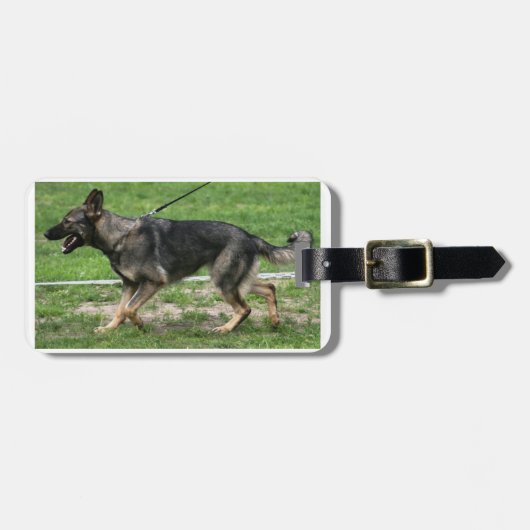 Duitse herder sable lopen bagagelabel (Voorkant horizontaal)