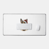 Duitse herder Santa Claus Hond Kerstmis Bureaumat (Keyboard & Muis)