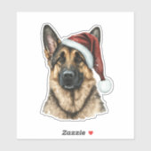 Duitse herder Santa Claus Hond Kerstmis Sticker (Vel)