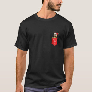 Duitse herder Santa in pocket kerstboom XMA T-shirt