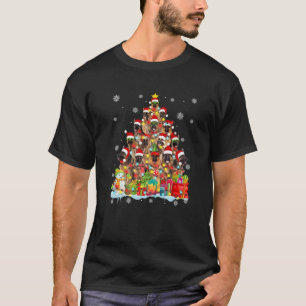 Duitse Herder Santa Kerstboom Lichten Pyjama T-shirt