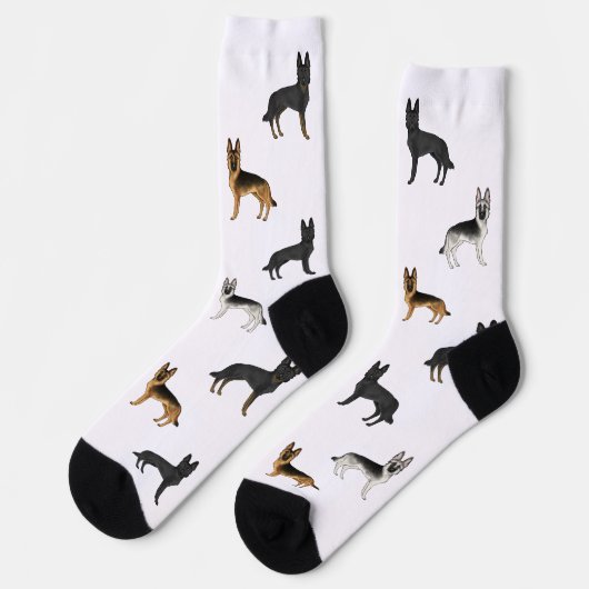 Duitse herder Schattige Cartoon Dogs Pattern Sokken (Links)