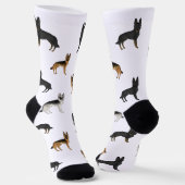Duitse herder Schattige Cartoon Dogs Pattern Sokken (Gebogen)