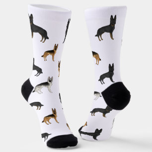 Duitse herder Schattige Cartoon Dogs Pattern Sokken