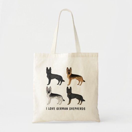 Duitse herder Schattige Dogs Ik hou van Duitse her Tote Bag (Voorkant)
