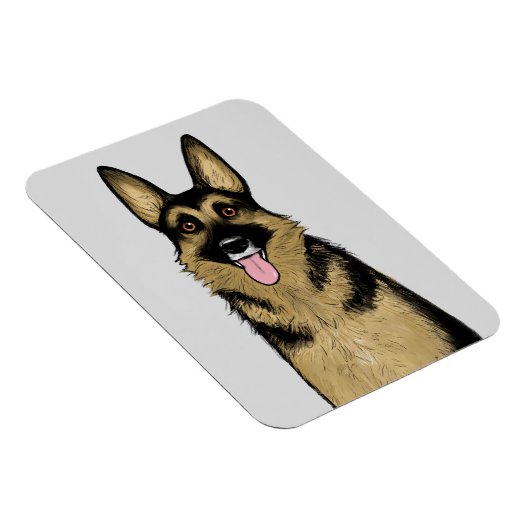 Duitse herder | SCHATTIGEE GSD | De kunst van Pet  Magneet (Rechterzijde)
