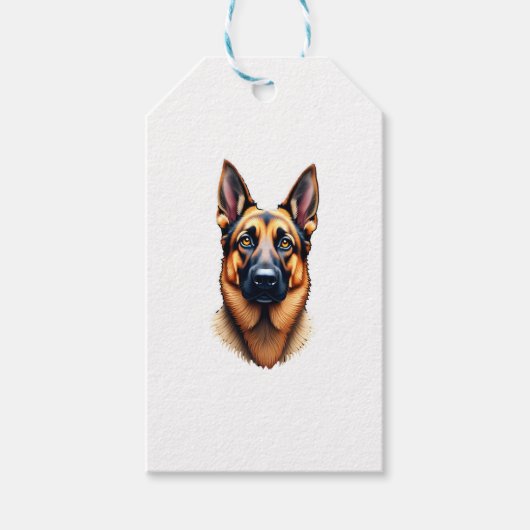 Duitse herder Schattigee puppy hond (4) Cadeaulabel (Voorkant)