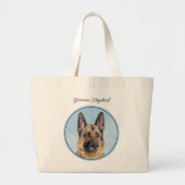 Duitse Herder Schilderen Tan Schattigee Originele  Grote Tote Bag (Voorkant)