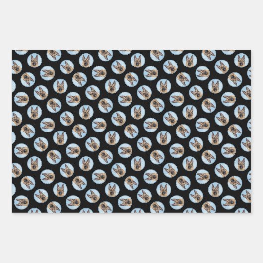 Duitse Herder Schilderen Tan Schattigee Originele  Inpakpapier Vel (Voorkant 3)