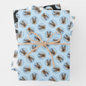 Duitse Herder Schilderen Tan Schattigee Originele  Inpakpapier Vel (In situ)