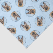 Duitse Herder Schilderen Tan Schattigee Originele Tissuepapier (Detail)