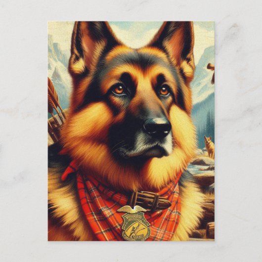 Duitse herder schilderij Briefkaart (Voorkant)