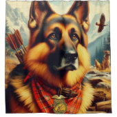  Duitse herder schilderij Douchegordijn (Voorkant)