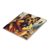  Duitse herder schilderij Tegeltje (Zijkant)