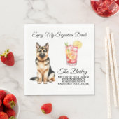 Duitse Herder Signature Drink Bruiloft Pet Servet (Insitu)