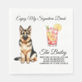 Duitse Herder Signature Drink Bruiloft Pet Servet (Voorkant)