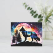 Duitse Herder Silhouet op de Bergmaan Briefkaart (Staand voorkant)