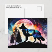 Duitse Herder Silhouet op de Bergmaan Briefkaart (Voorkant / Achterkant)