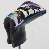 Duitse Herder Silhouet op de Bergmaan Golfheadcover (3/4 voorkant)