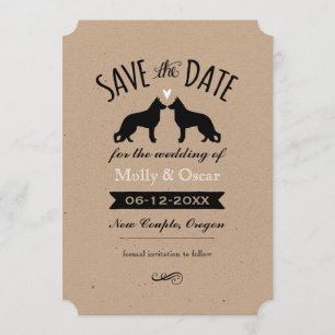 Duitse herder Silhouettes Wedding Save the Date