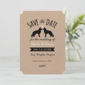 Duitse herder Silhouettes Wedding Save the Date (Staand voorkant)