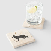 duitse herder silo zwart stenen onderzetter (Zijkant)