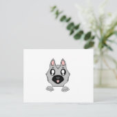 Duitse Herder Silver en Black Peeking Cartoon Briefkaart (Staand voorkant)
