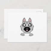 Duitse Herder Silver en Black Peeking Cartoon Briefkaart (Voorkant / Achterkant)