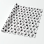 Duitse Herder Silver en Black Peeking Cartoon Cadeaupapier (Uitgerold)