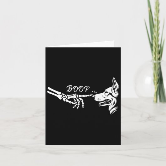Duitse Herder Skelet Hand Boop Halloween Pet W Kaart (Voorkant)