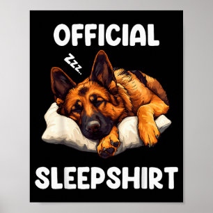 Duitse Herder Slaapshirt Hond Liefhebber Pyjama Poster