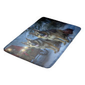 Duitse herder sneeuwslee kerstdecor badmat (Gekanteld)