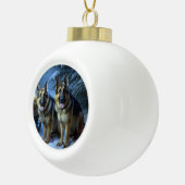 Duitse herder sneeuwslee kerstdecor keramische bal ornament (Rechts)
