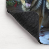 Duitse herder sneeuwslee kerstdecor muismat (Hoek)