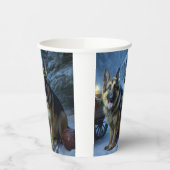 Duitse herder sneeuwslee kerstdecor papieren bekers (Links)