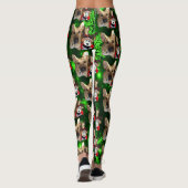 Duitse herder, Speelgoed rendier, groene sneeuwvlo Leggings (Achterkant)