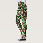 Duitse herder, Speelgoed rendier, groene sneeuwvlo Leggings (Links)