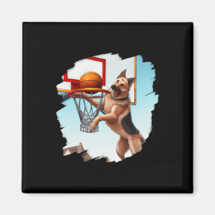 Duitse herder spelen basketbal leuk hond basketb magneet