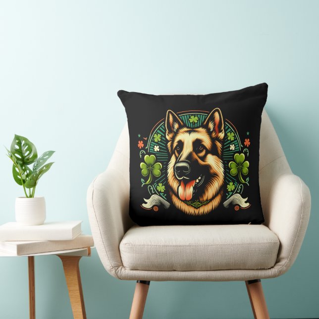 Duitse herder St Patrick's Day herder hond cadeau Kussen (Stoel)