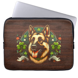 Duitse herder St Patrick's Day herder hond cadeau Laptop Sleeve