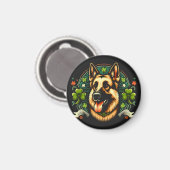 Duitse herder St Patrick's Day herder hond cadeau Magneet (Voorkant / Achterkant)