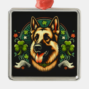 Duitse herder St Patrick's Day herder hond cadeau Metalen Ornament